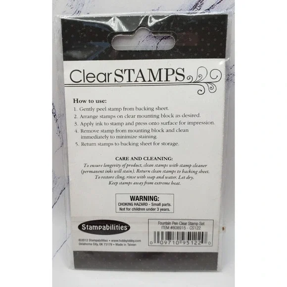 Stampabilities Fountain Pen Writing Clear Stamp Set of 3 Stamps CS122 - Picture 3 of 3